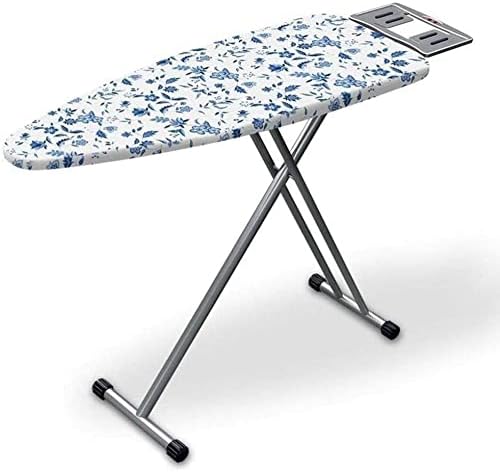 La table de repassage aux appuis antiderapants en coloris blanc et gris
