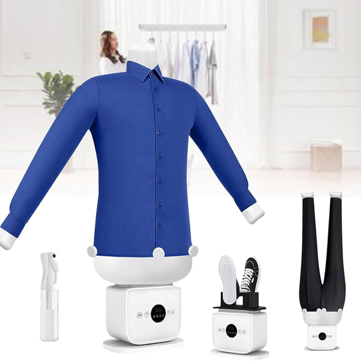 Adoptez un mannequin de repassage aux appuis antiderapants, avec une partie textile en coton