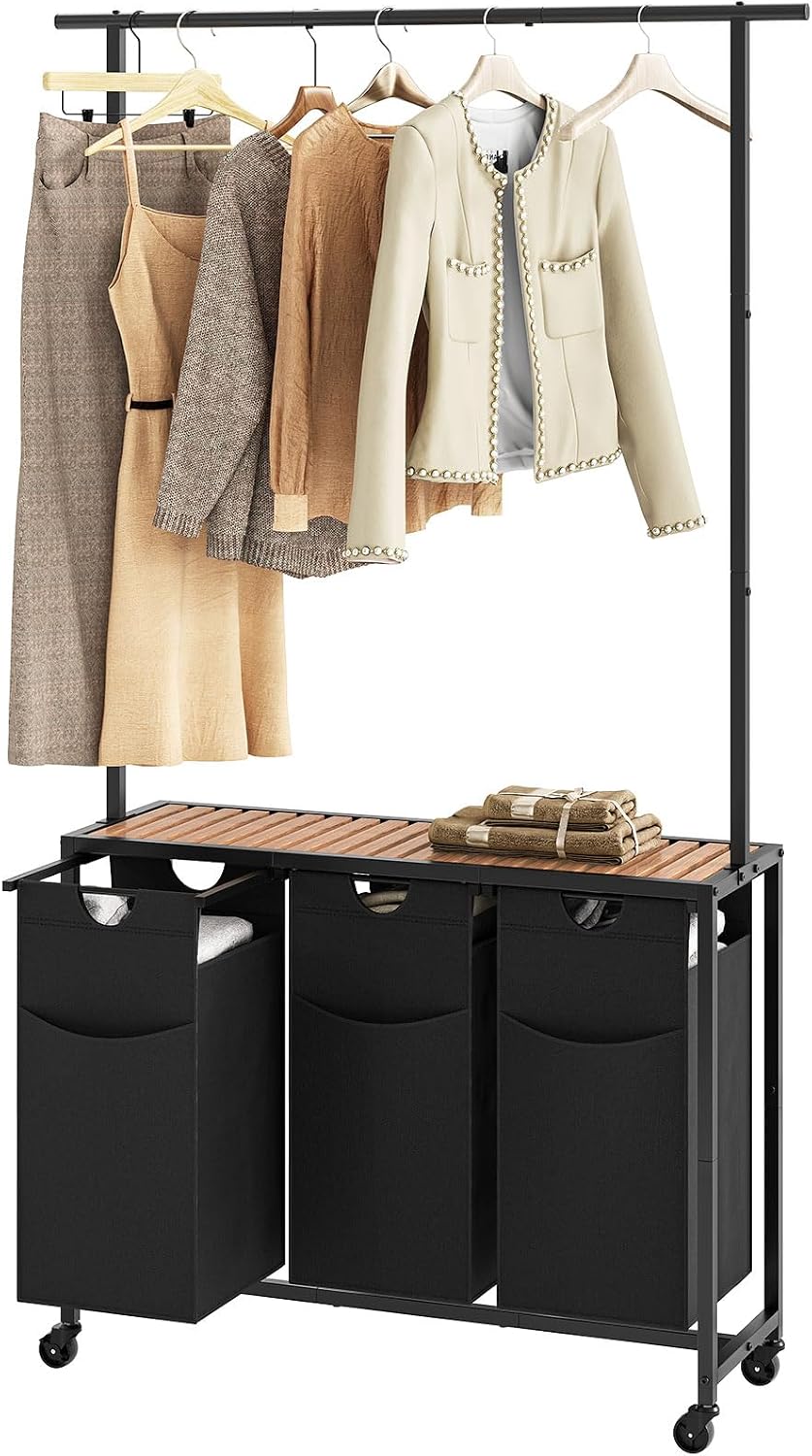 Le panier a linge se decline en coloris noir et beige